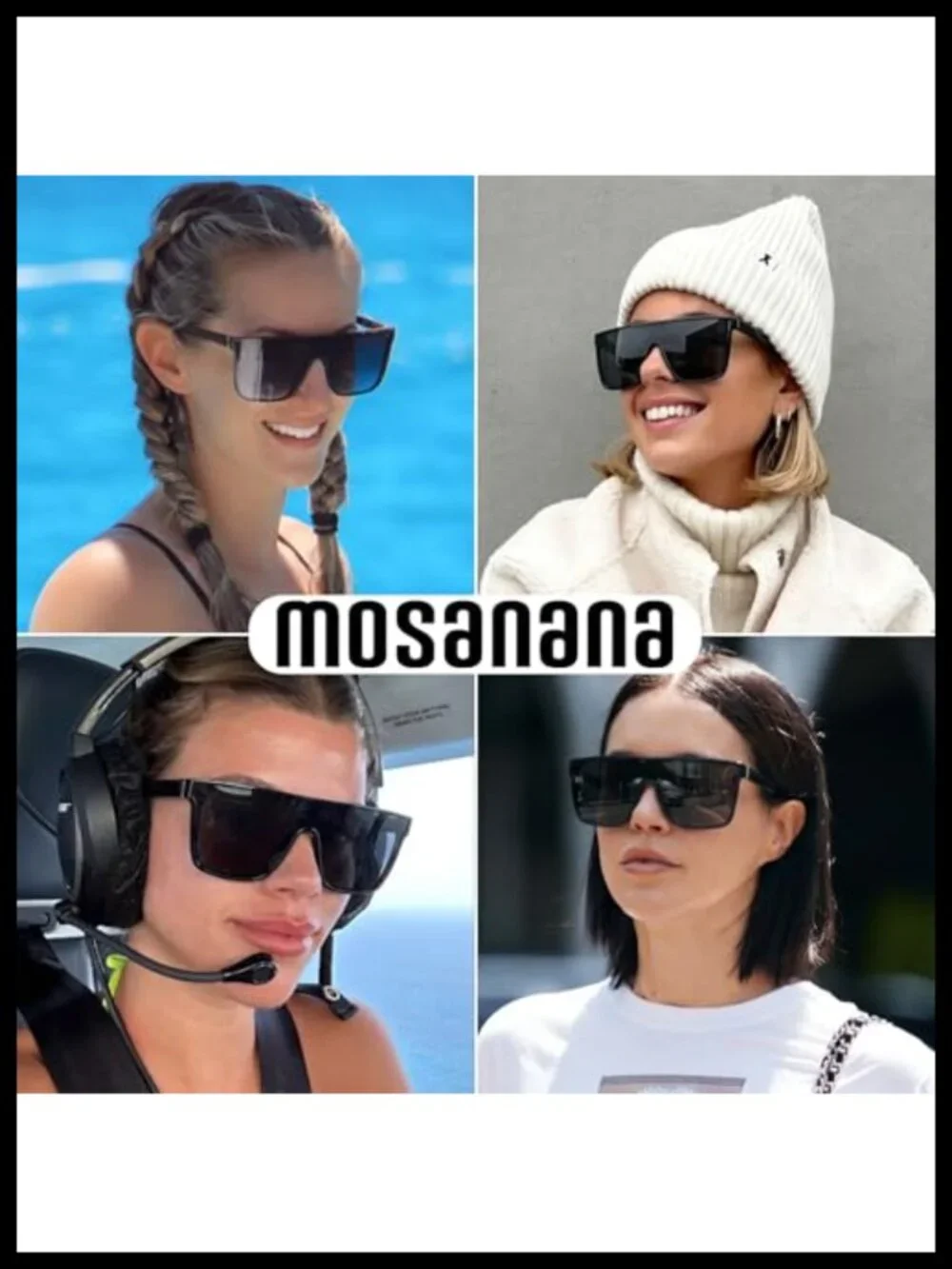 Oversized Square Polarized Sunglasses UV400 Protection Women